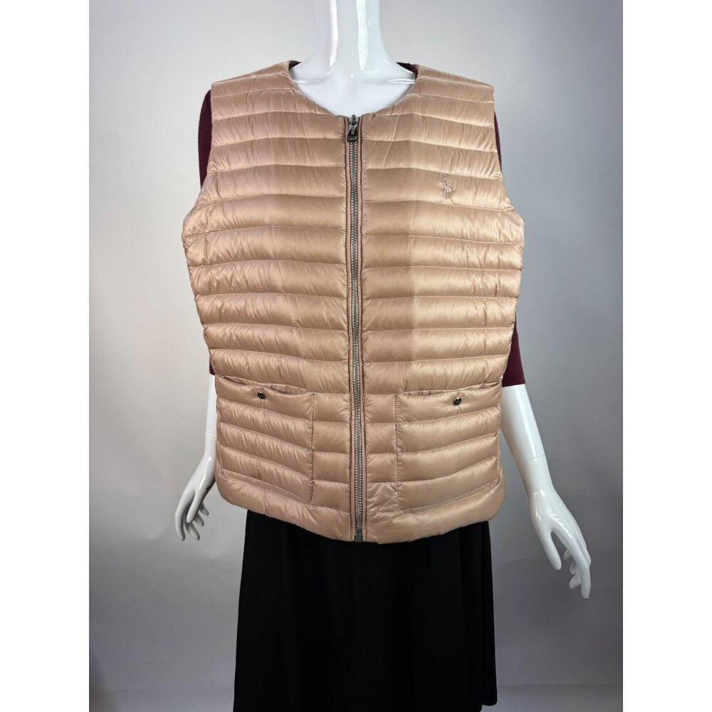Polo Ralph Lauren Lightweight Packable Down Vest Gold Quilted Outdoor Layer